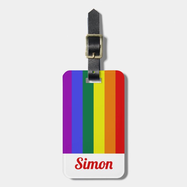 Lgbt Pride Rainbow Personalized Luggage Tag (Front Vertical)