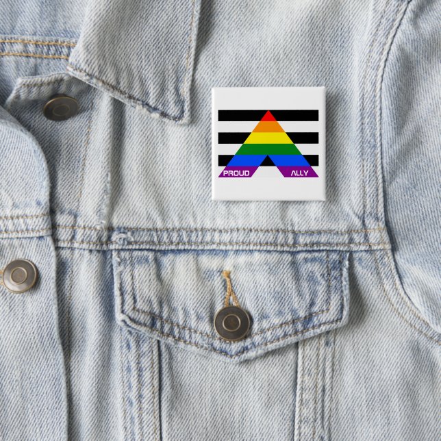 LGBT Pride Rainbow Proud Ally Button (In Situ)