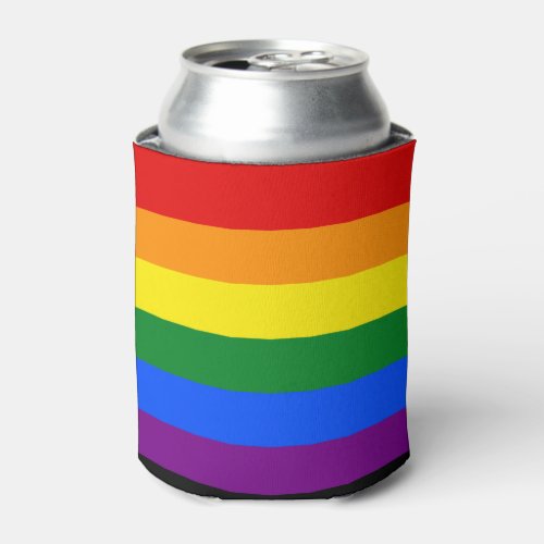 LGBT Pride Rainbow Stripes Can Cooler