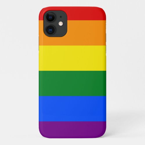 LGBT Pride Rainbow Stripes iPhone 11 Case