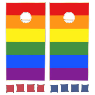 LGBT Pride Rainbow Stripes Cornhole Set
