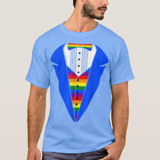 LGBT Pride Rainbow Tuedo T fun gift ideablue T-Shirt