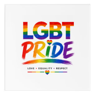 LGBT Pride Rainbow Typography Acrylic Print