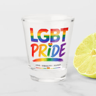 LGBT Pride Rainbow Typography Shot Glass
