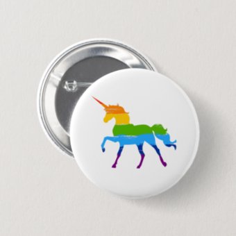 LGBT Pride Rainbow Unicorn Button | Zazzle