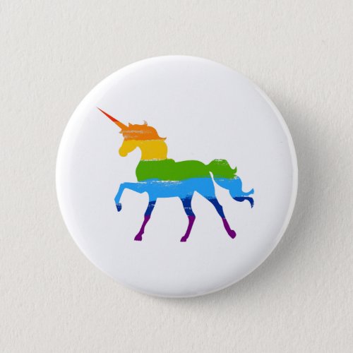 LGBT Pride Rainbow Unicorn Button