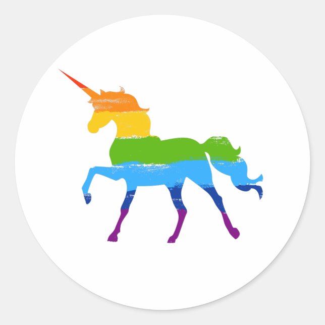 LGBT Pride Rainbow Unicorn Sticker (Front)