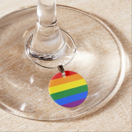 LGBT Pride Rainbow Wine Charm