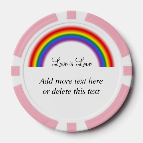 LGBT Pride Rainbow with custom text Love is Love Poker Chips