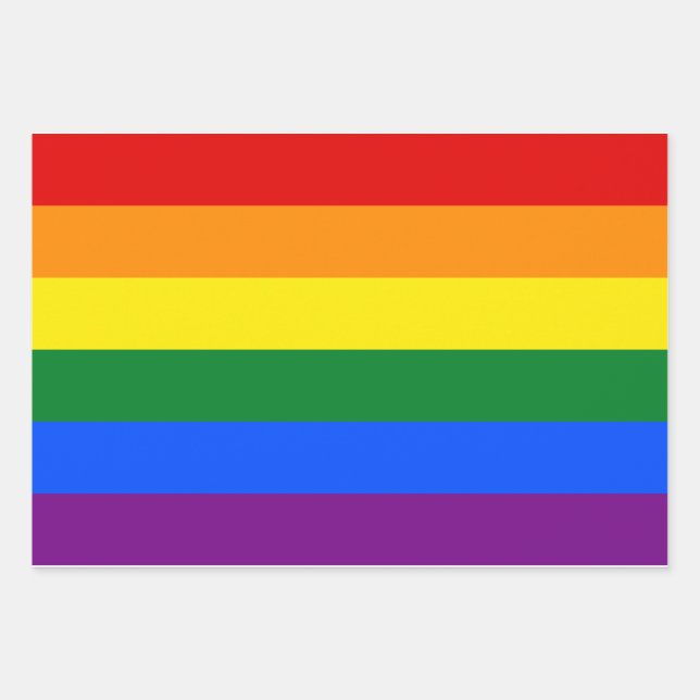 LGBT Pride Rainbow Wrapping Paper Sheets (Front)