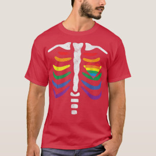 LGBT Pride Rib Cage Rainbow Skeleton Xray LGBTQ  T-Shirt
