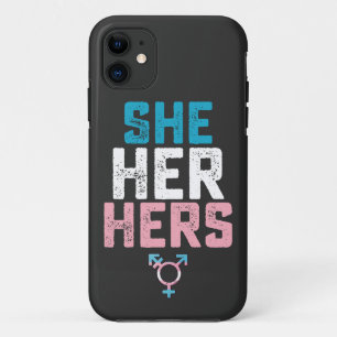 LGBT Pride She Her Hers Trans Transgender Pronouns iPhone 11 Case