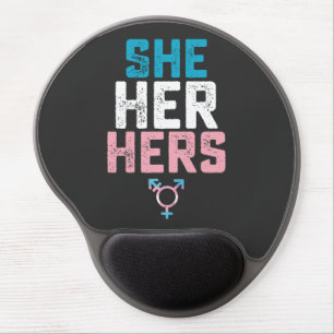 LGBT Pride She Her Hers Trans Transgender Pronouns Gel Mouse Pad