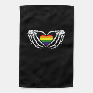 Lgbt Pride Skeleton Halloween Goth Heart Classic Garden Flag