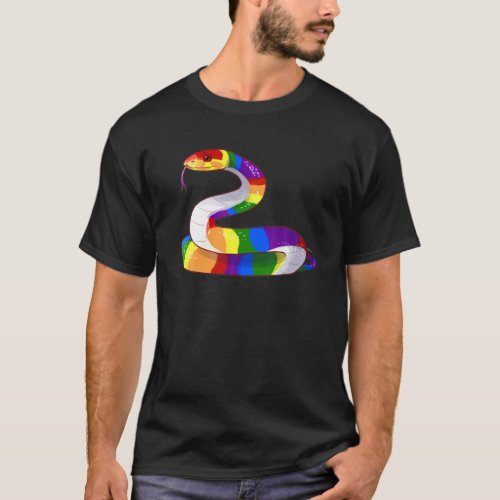 LGBT Pride Snake LGBT Gay Flag Snakes Reptile Love T_Shirt