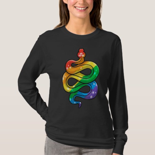 LGBT Pride Snake LGBTQ Flag Colors Gay Pride Stuff T_Shirt