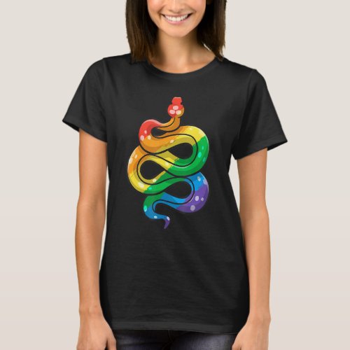 LGBT Pride Snake LGBTQ Flag Colors Gay Pride Stuff T_Shirt