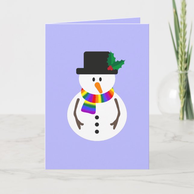 LGBT+ Pride Snowman Christmas Card (Front)