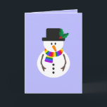 LGBT  Pride Snowman Christmas Card<br><div class="desc">Lgbt  pride flag inspired rainbow scarf snowman Christmas card to wish people a merry and gay Christmas (or customize the message).</div>