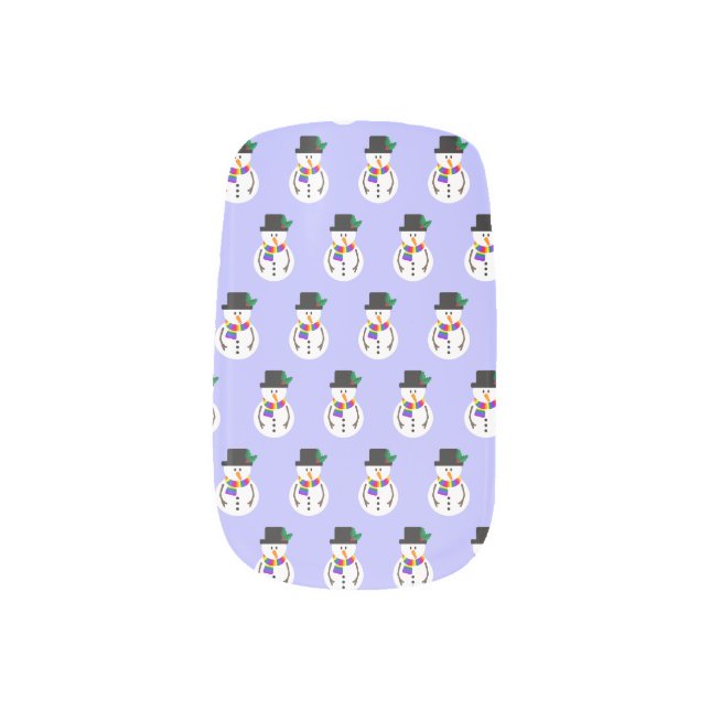 LGBT+ Pride Snowmen Pattern Nail Art (Left Thumb)