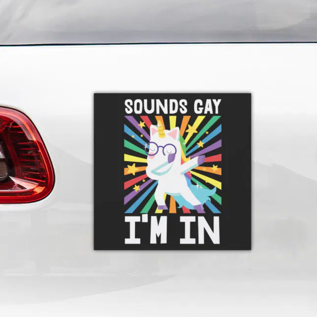Here I Go Again in My Gay Little Car Funny Bumper Stickers