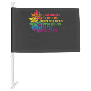 LGBT Pride Sunflower Equal Rights For Others Car Flag