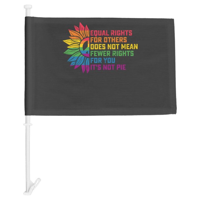 LGBT Pride Sunflower Equal Rights For Others Car Flag (Front)