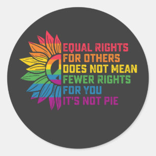 LGBT Pride Sunflower Equal Rights For Others Classic Round Sticker