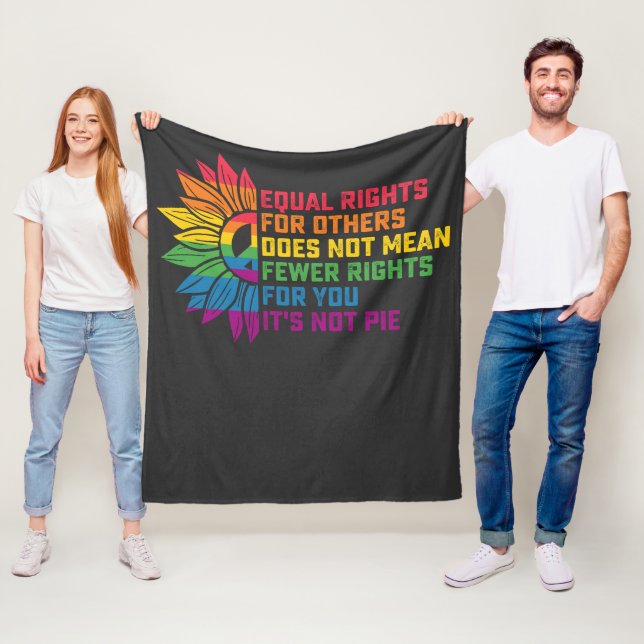 LGBT Pride Sunflower Equal Rights For Others Fleece Blanket (In Situ)