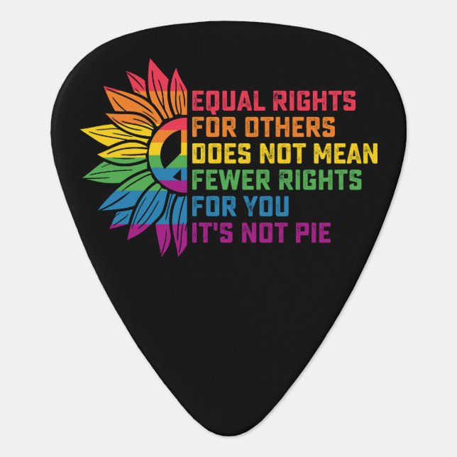 LGBT Pride Sunflower Equal Rights For Others Guitar Pick (Front)