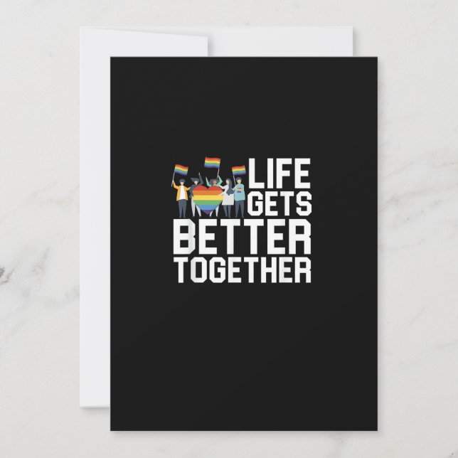 LGBT Pride Support Life Gets Better Together Inclu Holiday Card (Front)