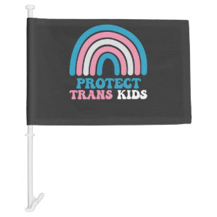 LGBT Pride Support Protect Trans Kids Car Flag