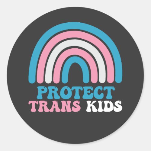 LGBT Pride Support Protect Trans Kids Classic Round Sticker