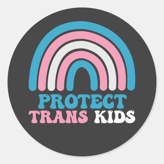 LGBT Pride Support Protect Trans Kids Classic Round Sticker (Front)