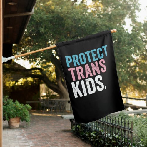 LGBT Pride Support Protect Trans Kids Vintage House Flag
