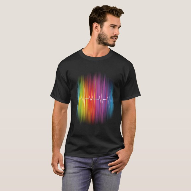Lgbt Pride T-Shirt - Rainbow Pulse (Front Full)