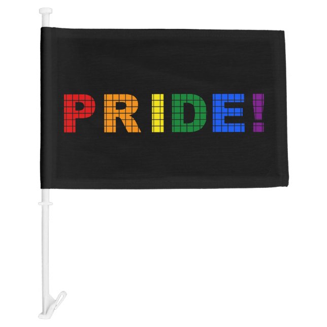 LGBT pride text sign Car Flag (Front)