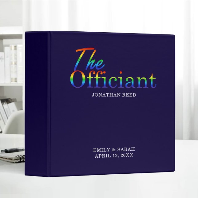 LGBT Pride The Officiant Wedding Personalized 3 Ring Binder (Creator Uploaded)