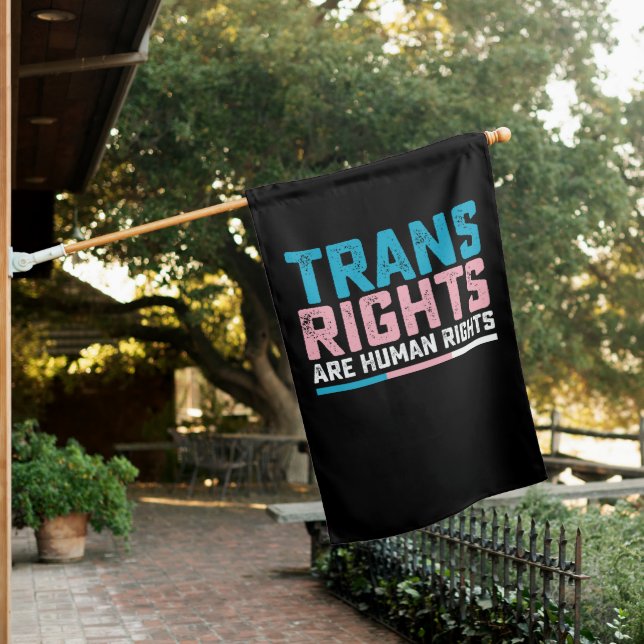 LGBT Pride Trans Rights Are Human Rights House Flag (In SItu)