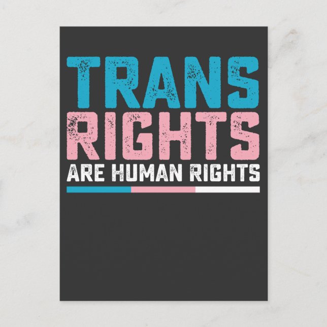 LGBT Pride Trans Rights Are Human Rights Invitation Postcard (Front)