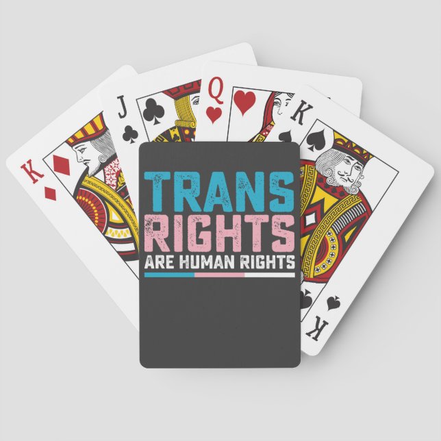 LGBT Pride Trans Rights Are Human Rights Poker Cards (Back)