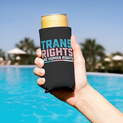 LGBT Pride Trans Rights Are Human Rights Seltzer Can Cooler
