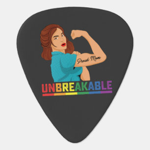 LGBT Pride Unbreakable Proud Mom Gay Lesbian Trans Guitar Pick
