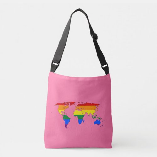 LGBT pride world map Crossbody Bag