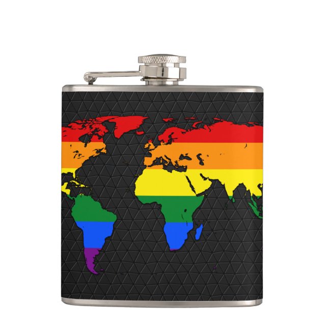 LGBT pride world map  Flask (Front)
