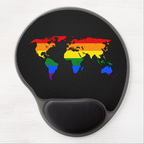 LGBT pride world map  Gel Mouse Pad