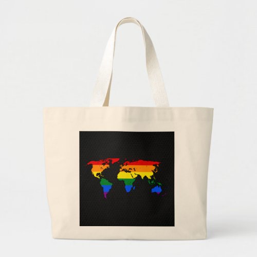 LGBT pride world map  Large Tote Bag