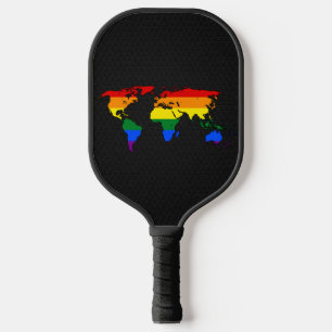 LGBT pride world map Pickleball Paddle