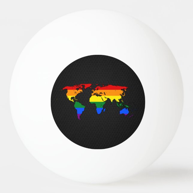 LGBT pride world map  Ping Pong Ball (Back)