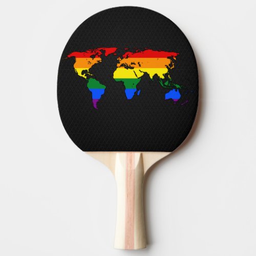 LGBT pride world map  Ping Pong Paddle